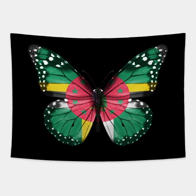 Dominican Flag  Butterfly - Gift for Dominican From Dominica Tapestry by Country Flags