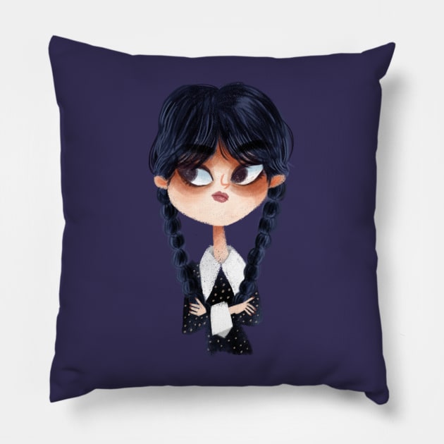 Wednesday Addams Pillow by Geeksarecool
