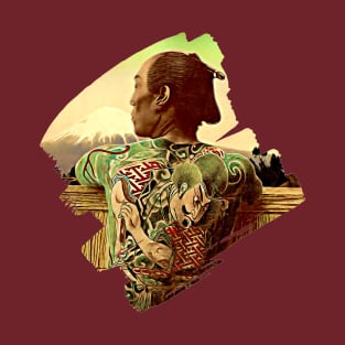 Samurai with Japanese Tattoo T-Shirt