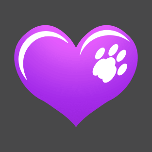 Paw on Heart, Purple T-Shirt