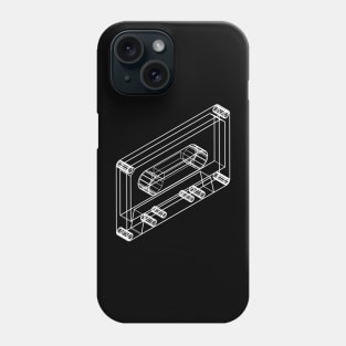 retro tape cassette 3d wireframe Phone Case