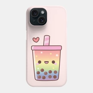 Rainbow Cute Boba Tea Doodle Phone Case