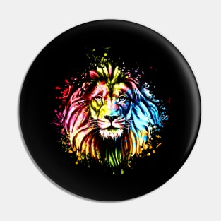 Lion watercolor Pin