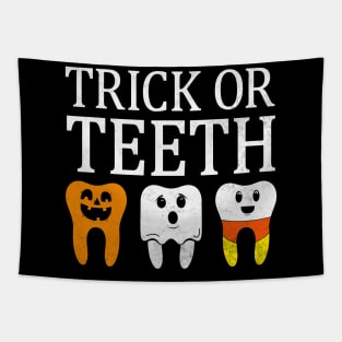 Trick Or Teeth Spooky Halloween Dental Hygienist Assistant Tech Funny Dental Office Group Tapestry