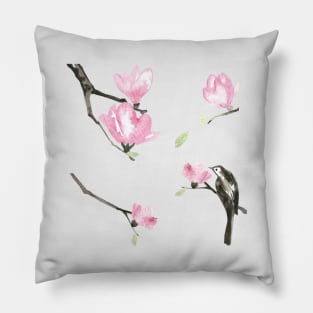 Watercolour Magnolia Pillow