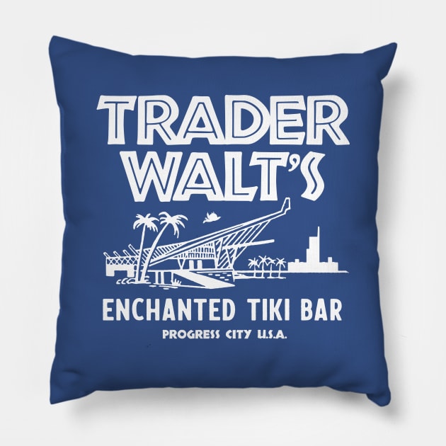 Trader Walt's Enchanted Tiki Bar Pillow by GoAwayGreen