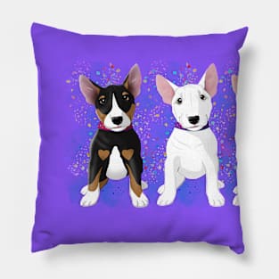 Bull Terrier Pup trio Pillow