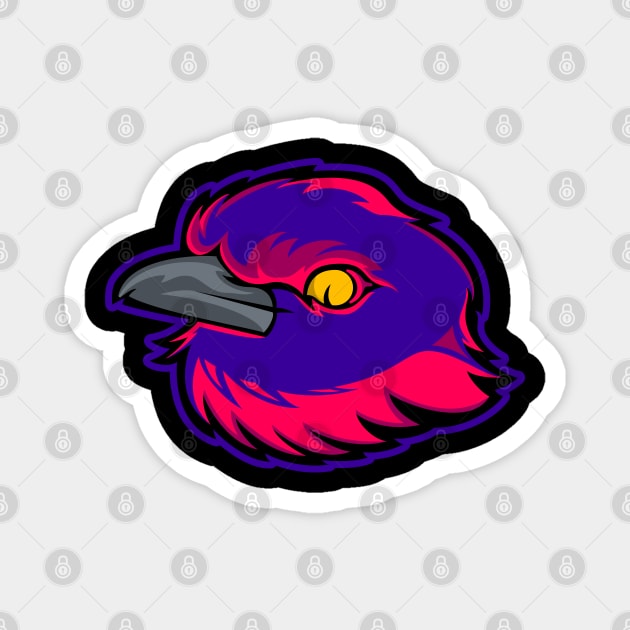 Graceful Head of a Lilac Bird Magnet by Rachmattt