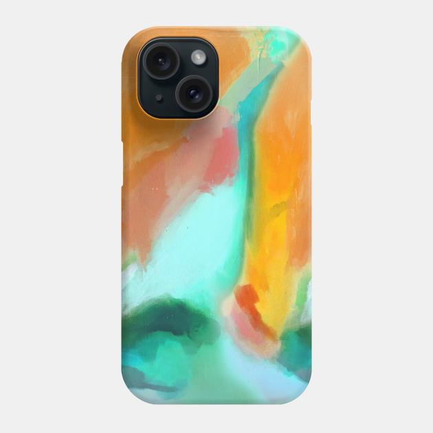 Orange fluid abstract art Phone Case by jen28