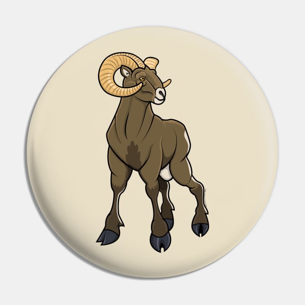 Bighorn Sheep Pin by Hell Creek Studios