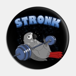 Stronk African grey parrot Fitness Birb Workout Pin