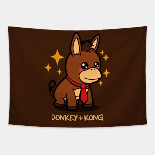 Kawaii Donkey Gorilla Video Gamer Funny Mashup Cute Cartoon Tapestry