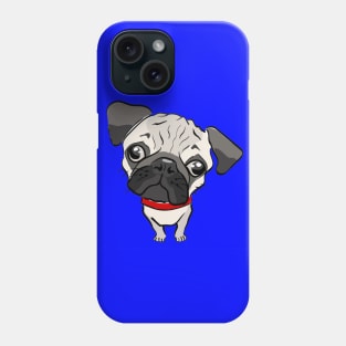 A little dog. Character sad pug. Muzzle unhappy pooch. lonely doggy with sad eyes Phone Case