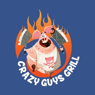 Crazy Guys Grill Pig T-Shirt