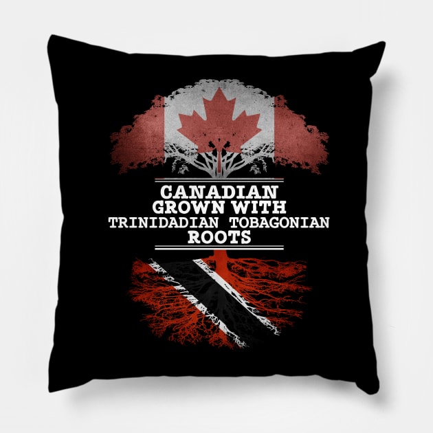 Canadian Grown With Trinidadian Tobagonian Roots - Gift for Trinidadian Tobagonian With Roots From Trinidad And Tobago Pillow by Country Flags