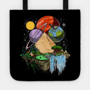 Space Egyptian Pyramids Tote