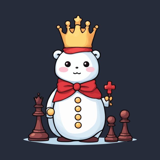 Christmas Chess Snowman by Rishirt