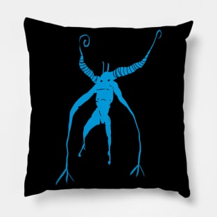 Little Blue Devil - Monster Horror Art Pillow