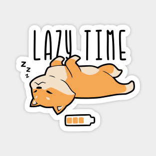 Lazy time shiba inu Magnet