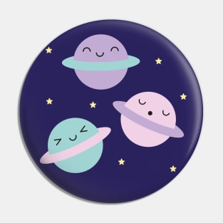 Kawaii Pastel Planets Pin