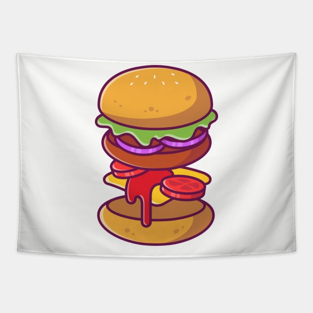 Burger Ingredients Tapestry by Catalyst Labs