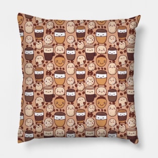 Aesthetic coffee and doughnuts pattern Pillow