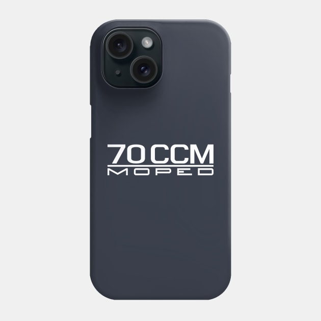 70cc moped emblem (white) Phone Case by GetThatCar