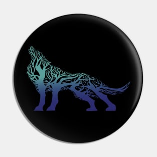 Wolf tree blend cute cool colorful Pin