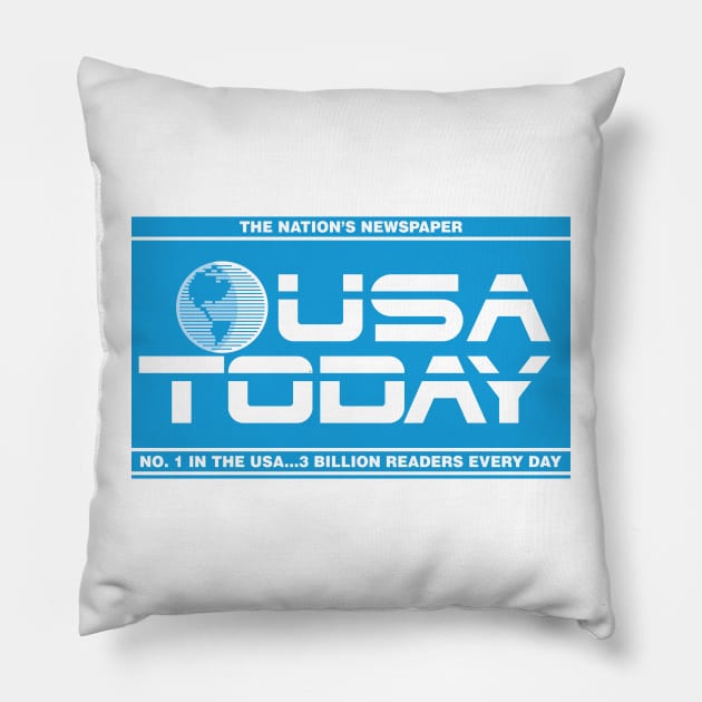 Back to the Future USA Today Logo Pillow by GraphicGibbon