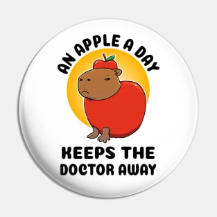 An apple a day keeps the doctor away Capybara Pin
