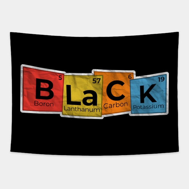 Black Element - Periodic Table Tapestry by KanysDenti