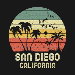 San Diego California Retro Vintage Sunset Aesthetic T-Shirt