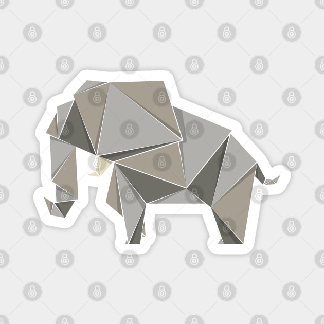 Elephant, origami style Magnet by yanmos