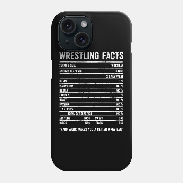 Wrestling Nutrition Facts For Wrestler Distressed Phone Case by GigibeanCreations