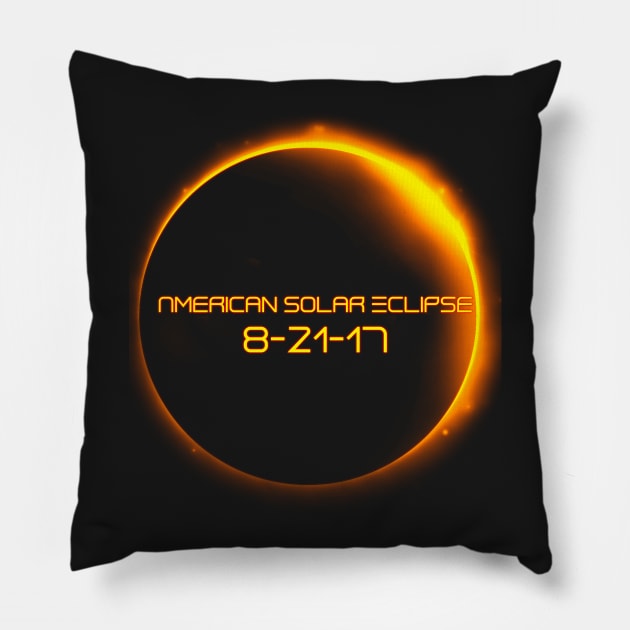 American Solar Eclipse 2017 Totality T-Shirt Pillow by lucidghost