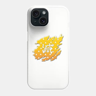 Demon Slayer Kanji on Zenitsu's Ripped fabric Phone Case