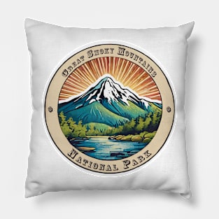 Sticker- Vintage Majestic Smoky Mountains National Park Emblem Pillow