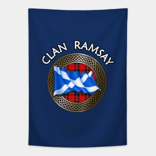 Clan Ramsay Crest & Tartan Knot Tapestry