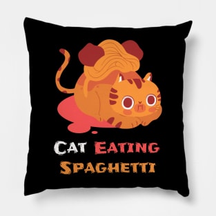 Cat Eating Spaghetti Pillow