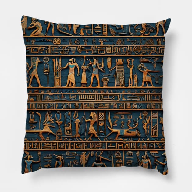 Egyptian hieroglyphs Pillow by likbatonboot