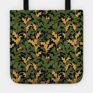 Autumn Elegance: Green and Golden Leaf Tote