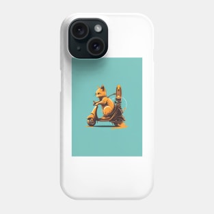 cat riding a scooter Phone Case