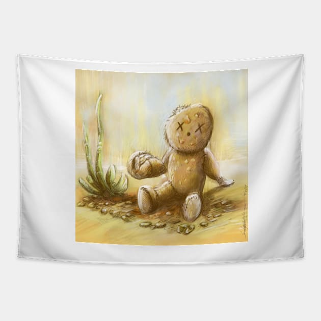 The ginger bread rag doll Tapestry by stephenignacio