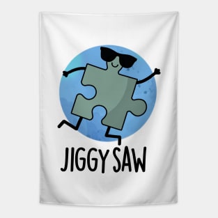 Jiggy Saw Cute Dancing Jigsaw Puzzle Pun Tapestry