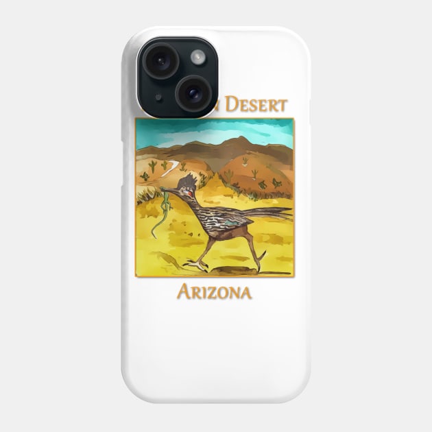 Roadrunner as seen in the Sonoran Desert Phone Case by WelshDesigns