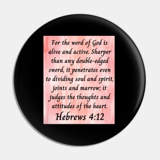 Bible Verse Hebrews 4:12 Pin
