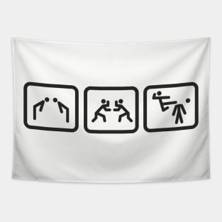 Stick Figure Sparring Tapestry