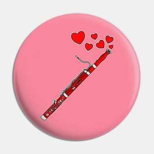 Valentines Day Bassoon Player Bassoonist Anniversary Wedding Musician Pin