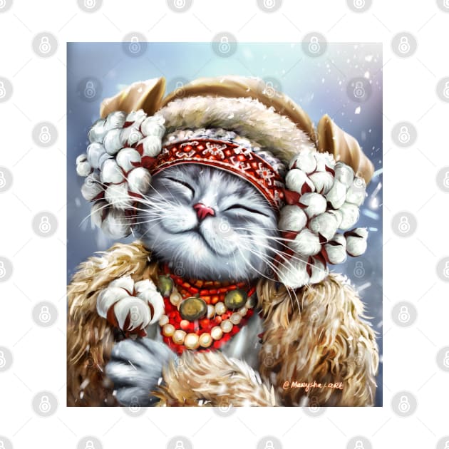 Cute winter cat by Marysha_art