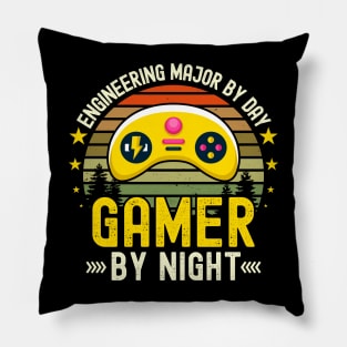 engineering major Lover by Day Gamer By Night For Gamers Pillow